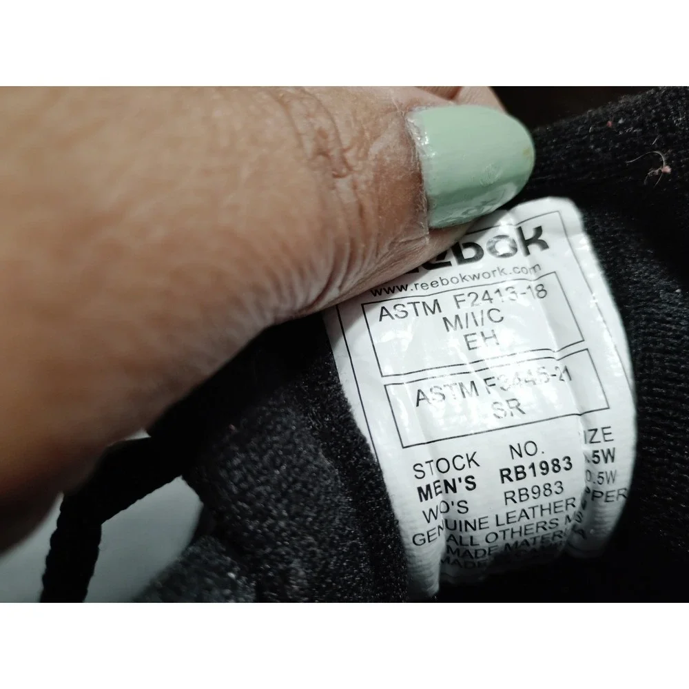EUC‎ Reebok Unisex M 8.5/WM 10.5 Composite Toe Metal Free Work Shoe RB1983 Comfy